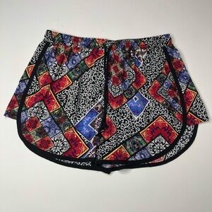 MINKPINK Boho Titled Colorful Hippie Artsy Flowy Drawstring Hottie Short Shorts